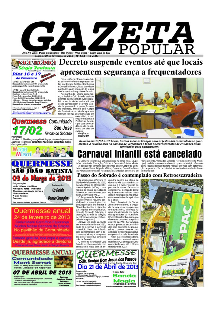 Capa de Gazeta Popular — Edição 583 — 09 de fevereiro de 2013