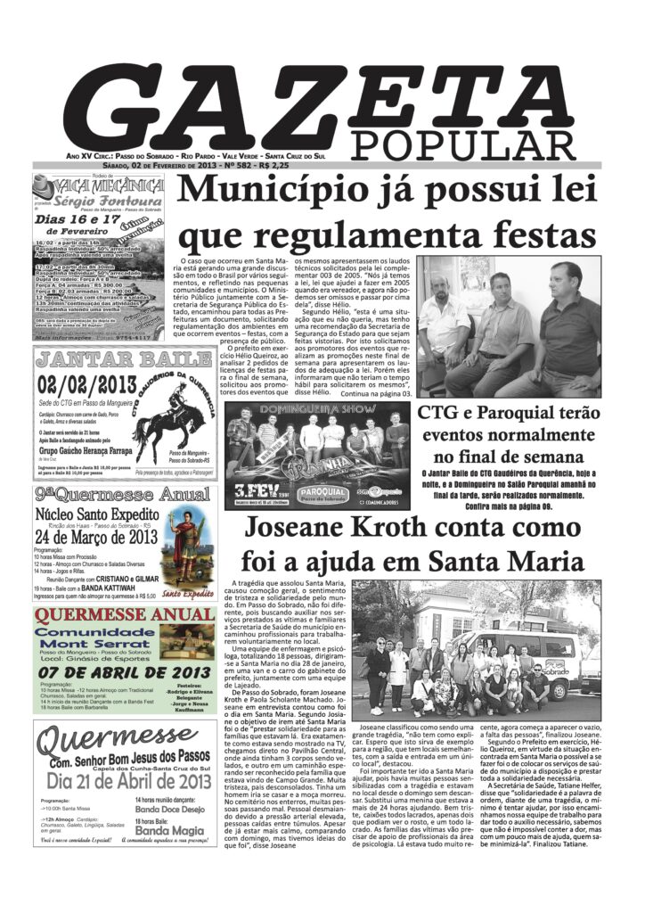 Capa de Gazeta Popular — Edição 582 — 02 de fevereiro de 2013