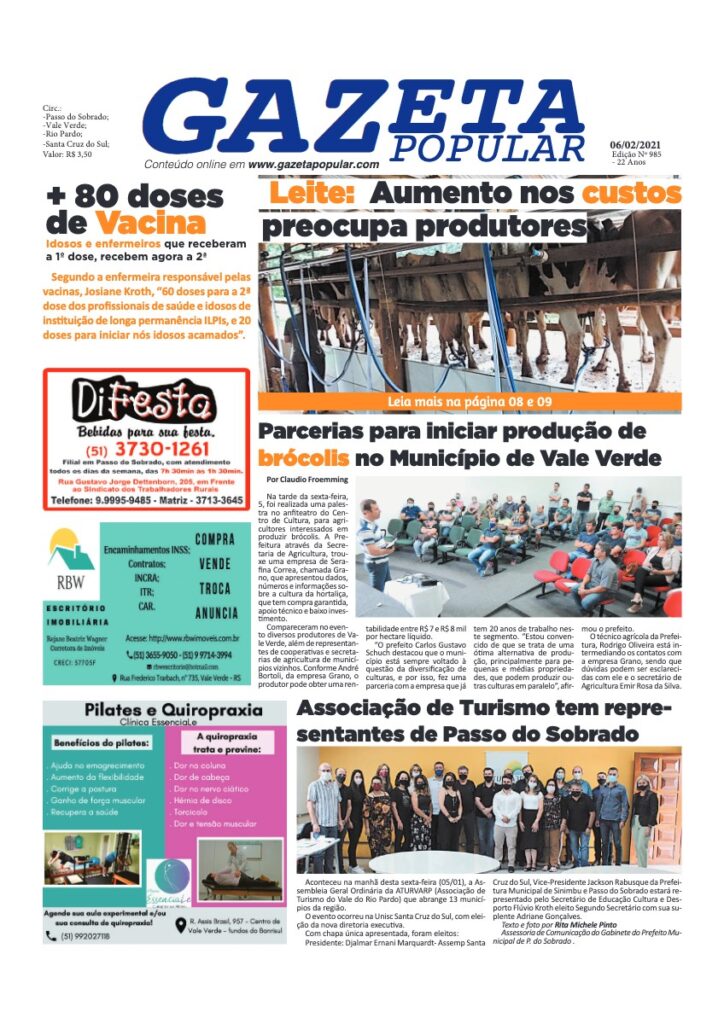 Capa de Gazeta Popular — Edição 985 — 06/02/2021