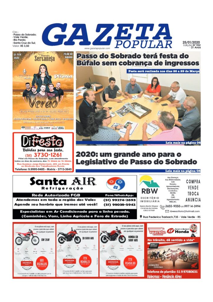 Capa de Gazeta Popular — Edição 932 — 25/01/2020