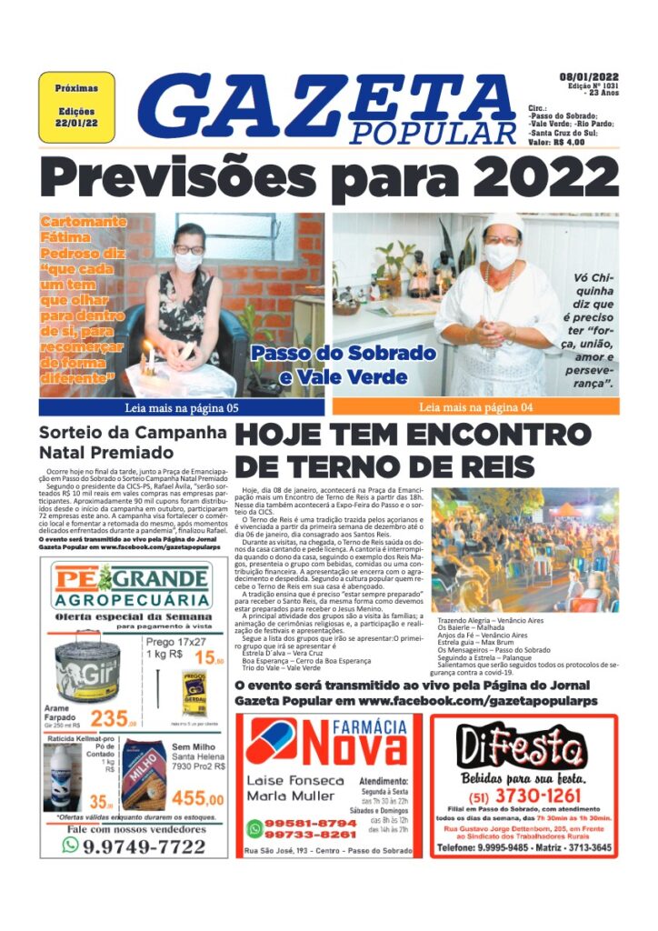 Capa de Gazeta Popular — Edição 1031 — 08/01/2022