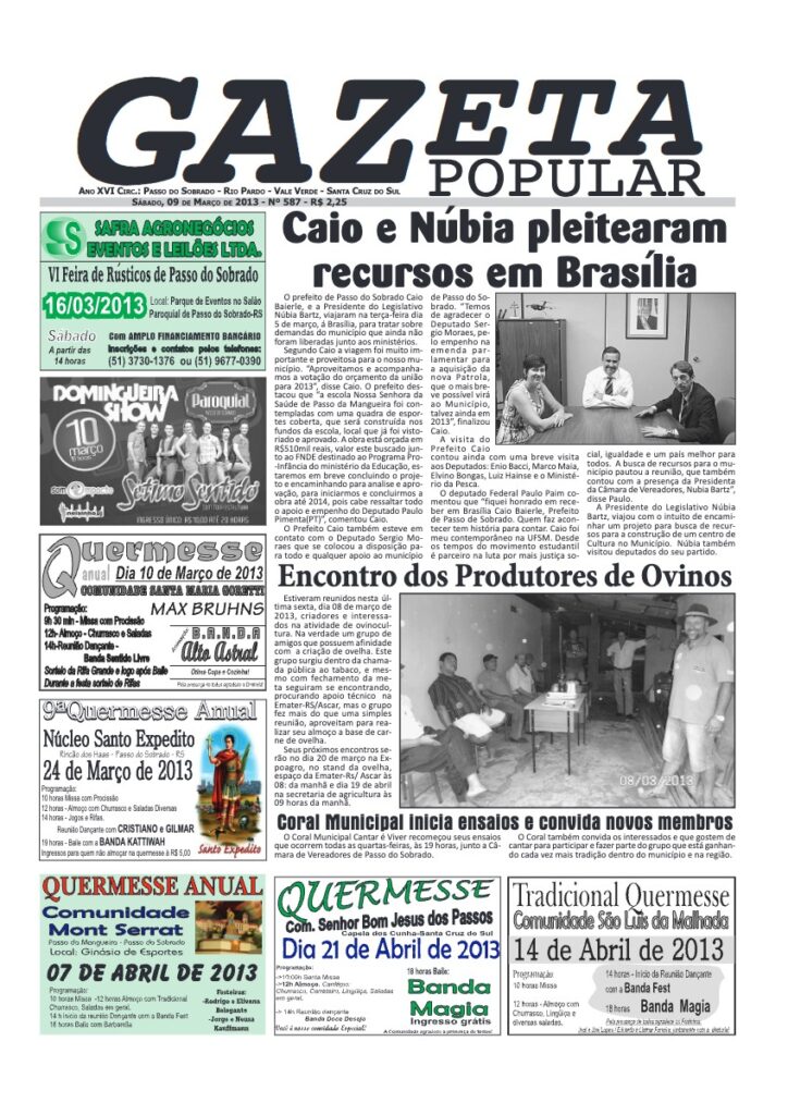 Capa de Gazeta Popular — Edição 587 — 09/03/2013