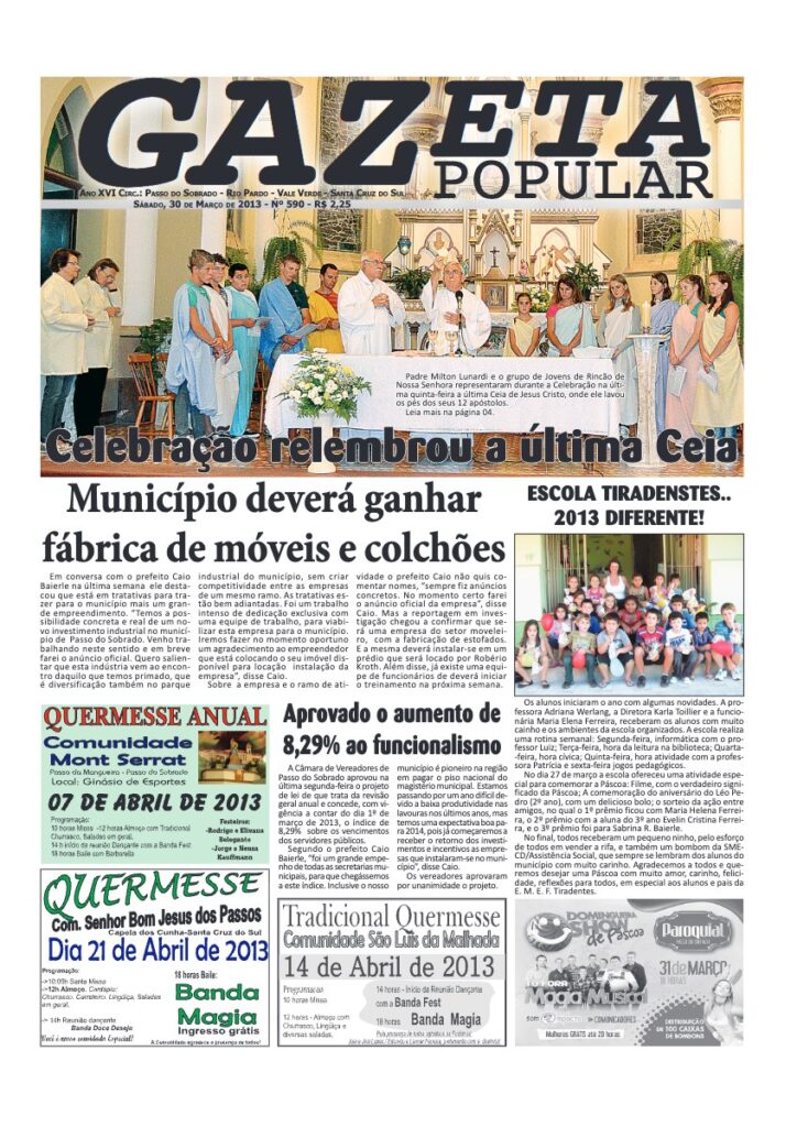 Capa de Gazeta Popular — Edição 590 — 30/03/2013