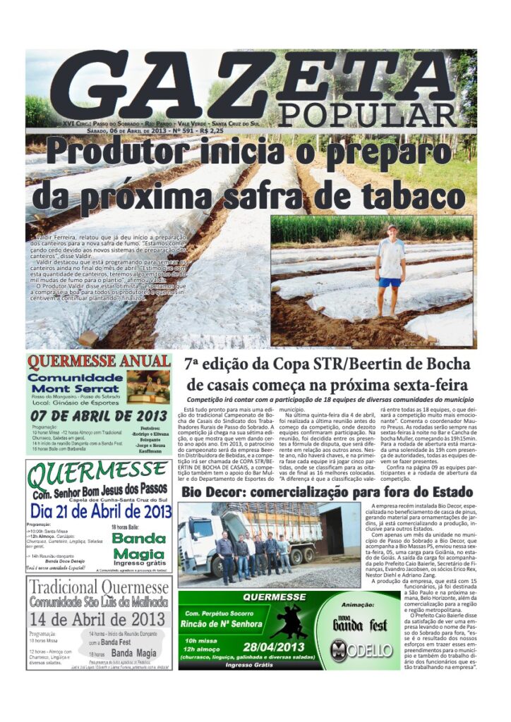 Capa de Gazeta Popular — Edição 591 — 06/04/2013