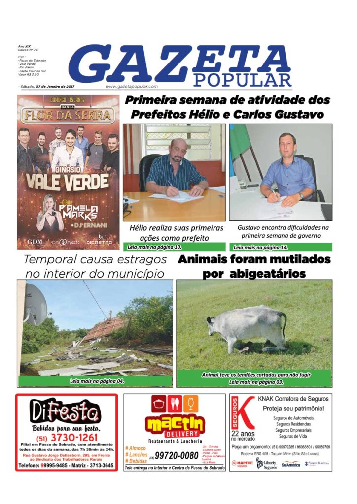 Capa de Gazeta Popular — Edição 781 —07/01/2017