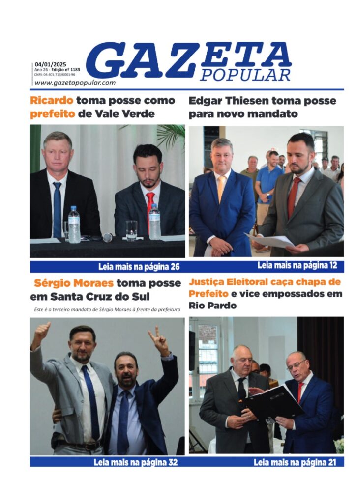 Capa de Edição de 04 de Janeiro de 2025
