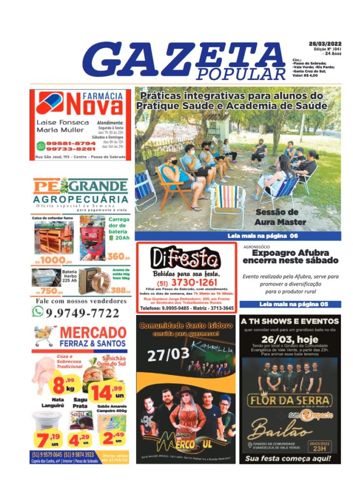 Capa de Gazeta Popular — Edição 1041 — 26/03/2022