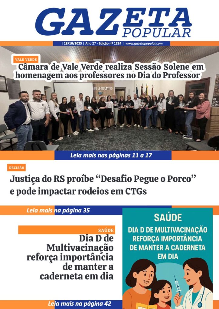 Capa de Edição de 18 de Outubro de 2025