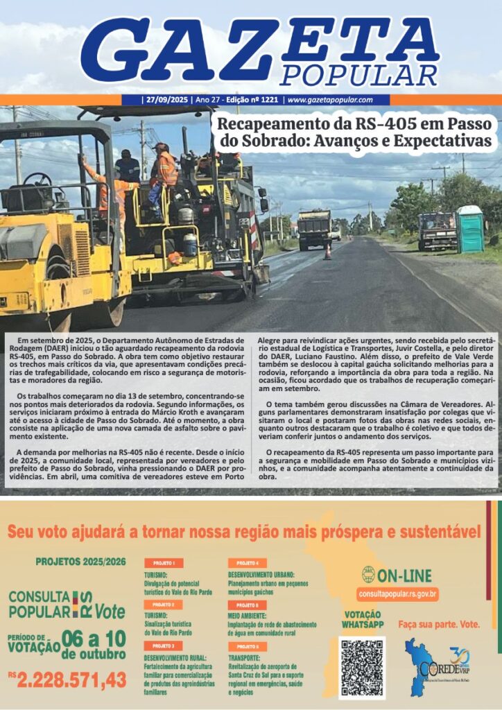 Capa de Edição de 27 de Setembro de 2025