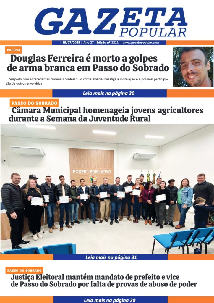 Capa de Edição de 19 de Julho de 2025
